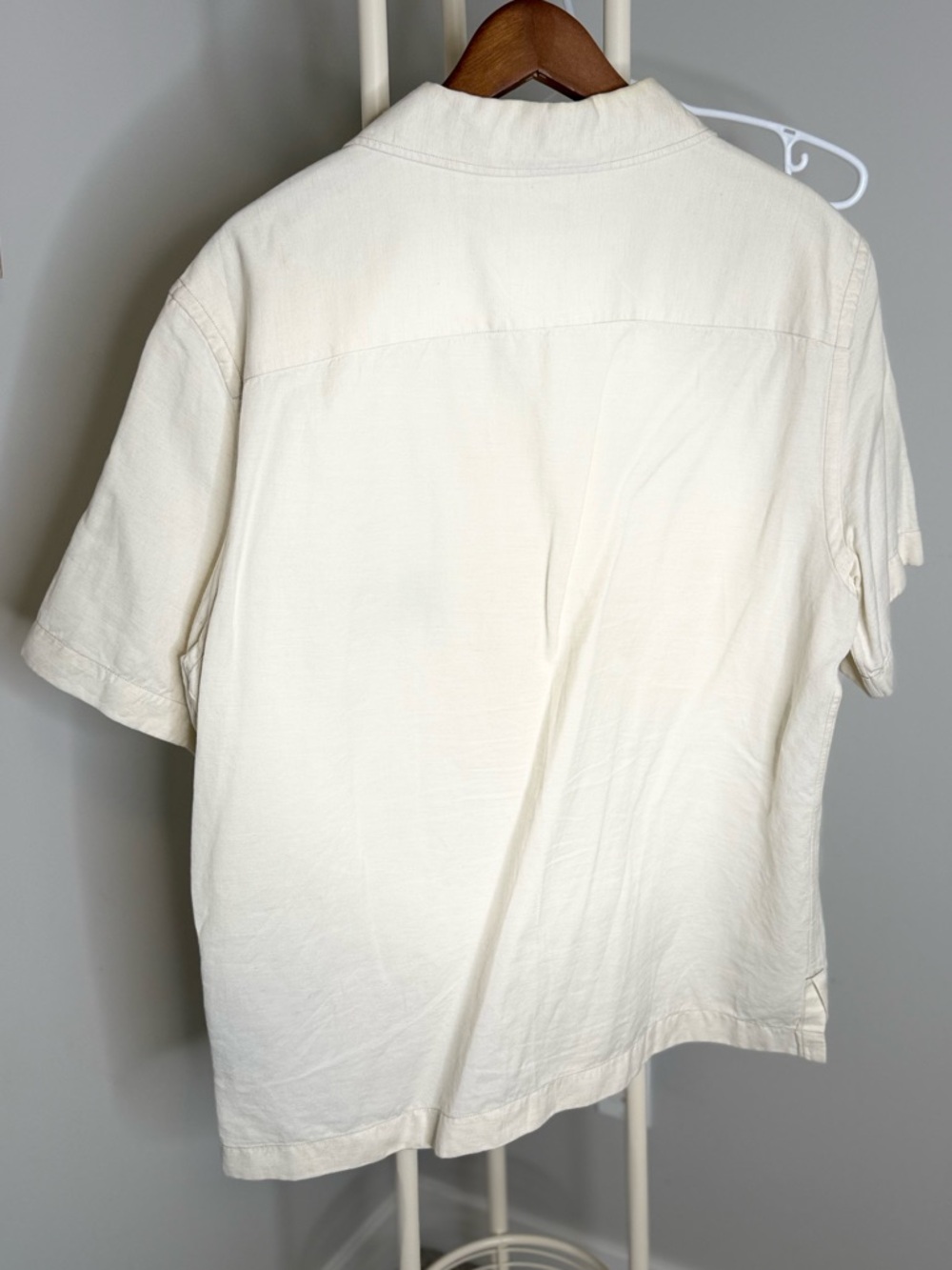 Zegna Men's Cream Short-Sleeve Button-Down Shirt - Picture 8 of 8